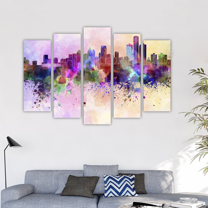 Detroit painted with watercolors