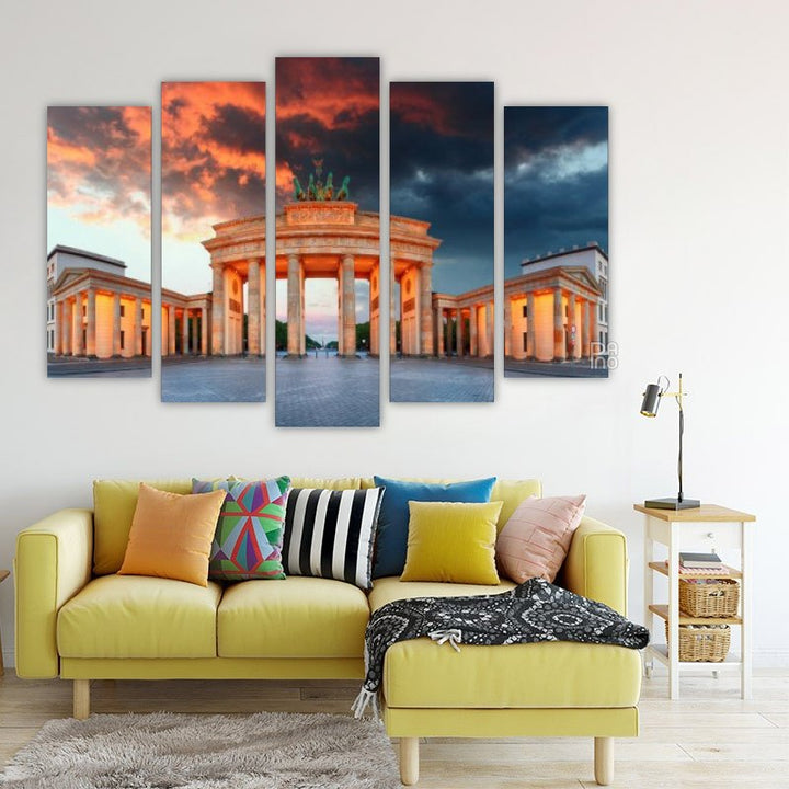 Brandenburg Gate red sunset