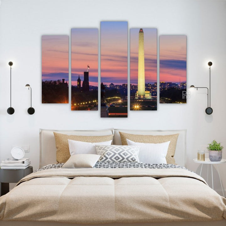 Washington mit orangefarbenem Sonnenuntergang