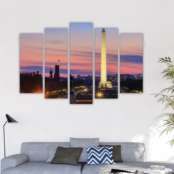 Washington mit orangefarbenem Sonnenuntergang