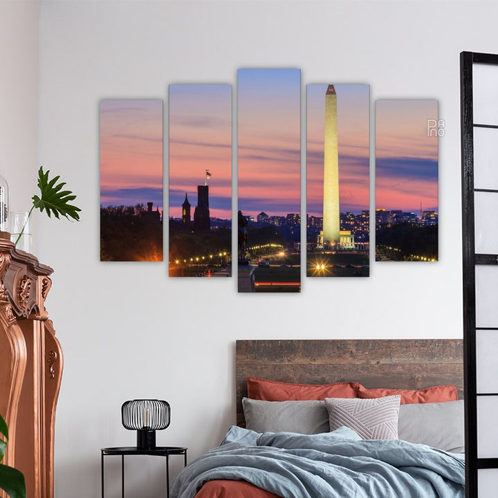 Washington mit orangefarbenem Sonnenuntergang
