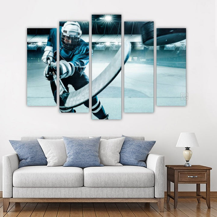 Hockey player in stadium