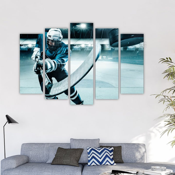Hockey player in stadium