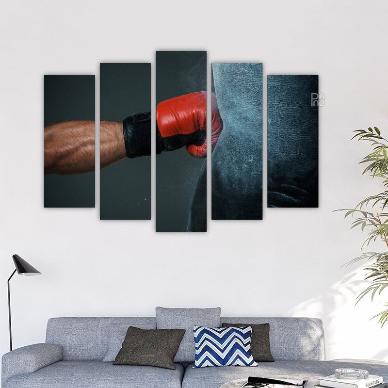 Boxer's Hand and Punching Bag