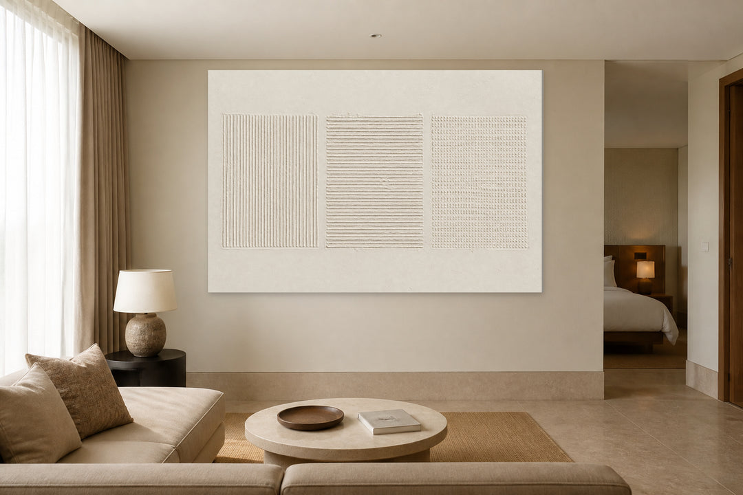 Beige textured wall art — Edition 2 – interior view 3