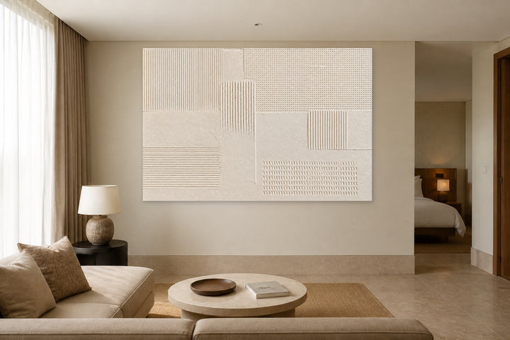 Beige textured wall art — Edition 4 – interior view 3