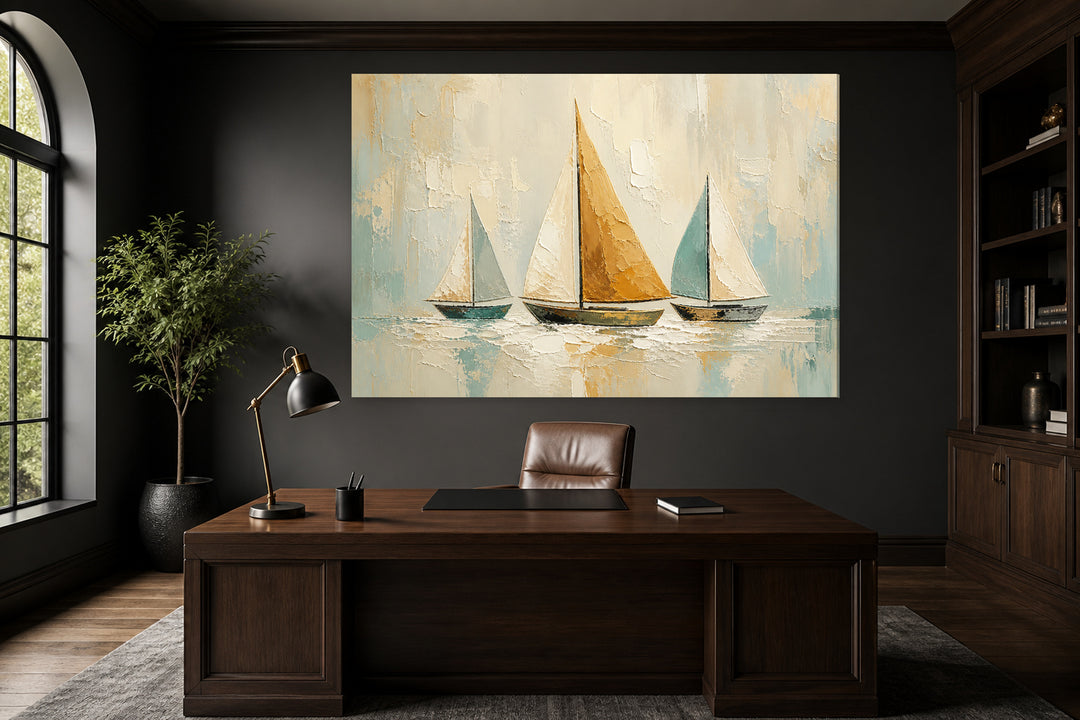 Ocher green boats — Edition 1 – interior view 1