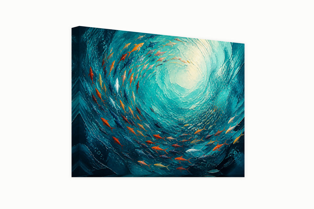 Fish on canvas – front view