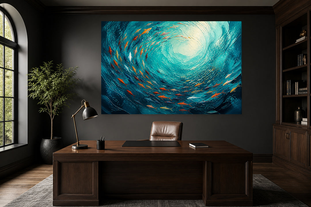 Fish on canvas – interior view 1