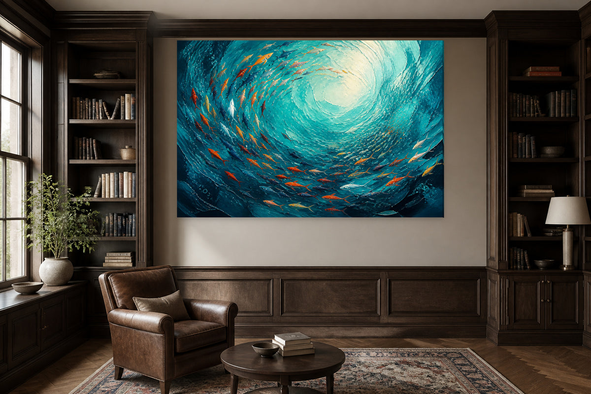 Fish on canvas