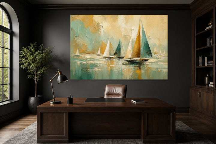 Ocher green boats — Edition 5 – interior view 1