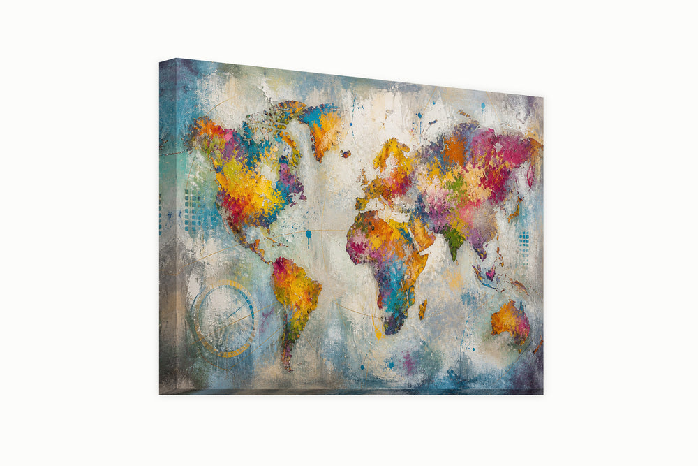 Multicolor World Map – front view