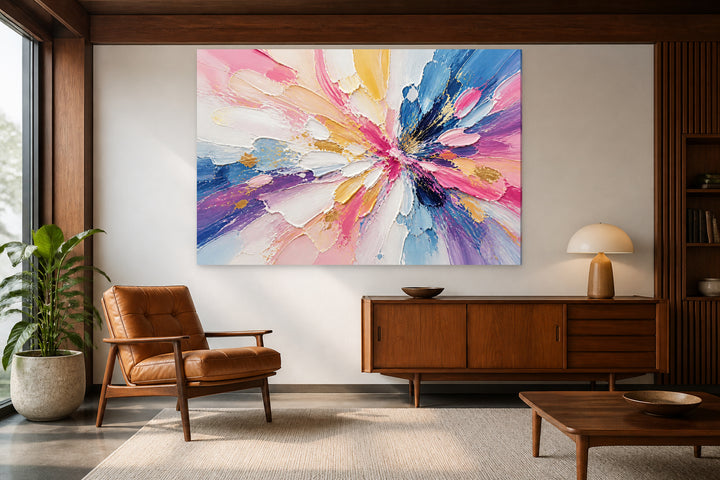 Pink, blue, white and yellow splash – interior view 2