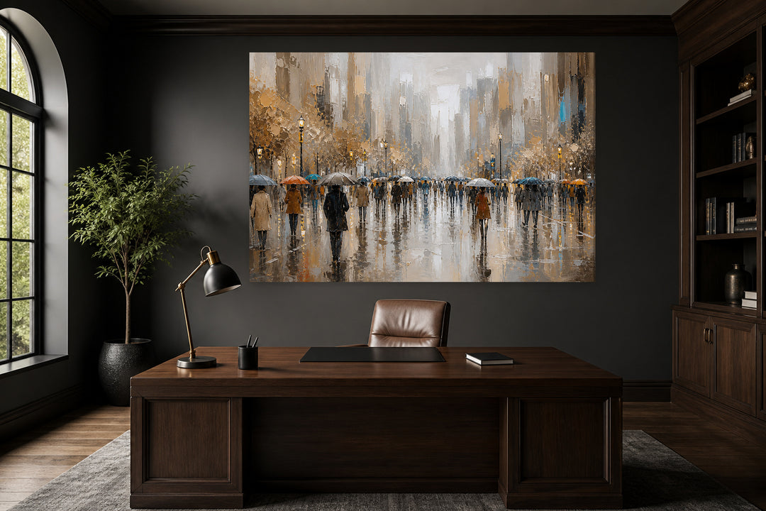 At work in the rain – interior view 1
