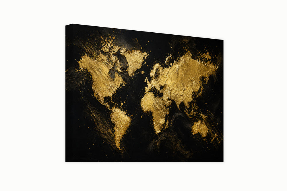 Gold World Map – front view