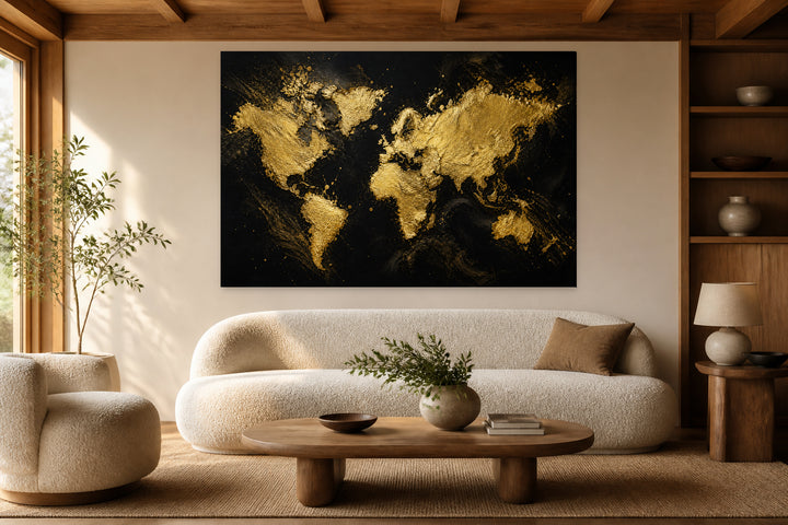 Gold World Map – interior view 1