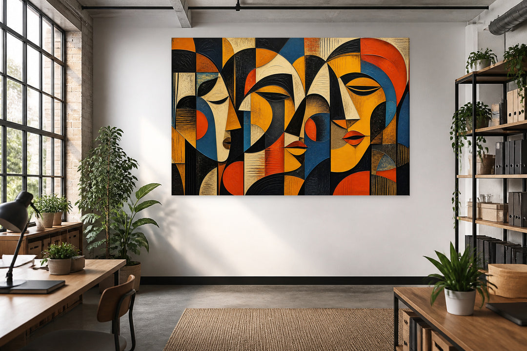 Colored geometric faces – interior view 3