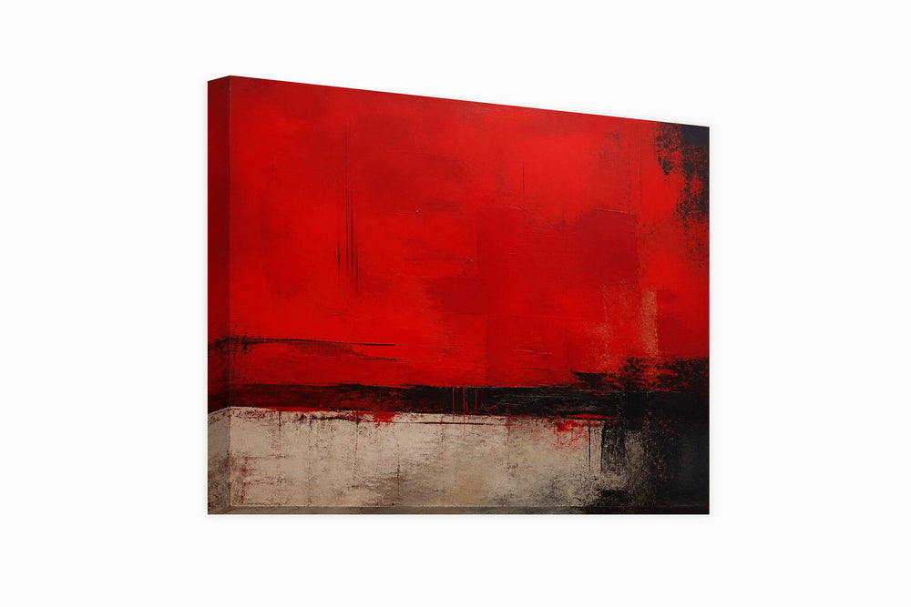 Red abstract painting – front view