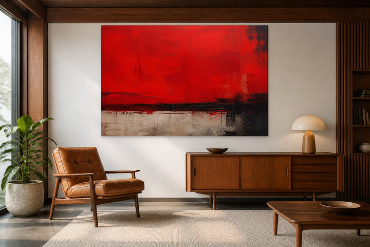 Red abstract painting – interior view 2