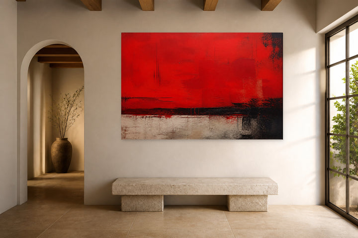 Red abstract painting – interior view 3