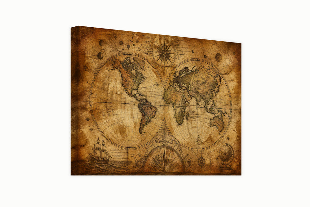 Old World map – front view