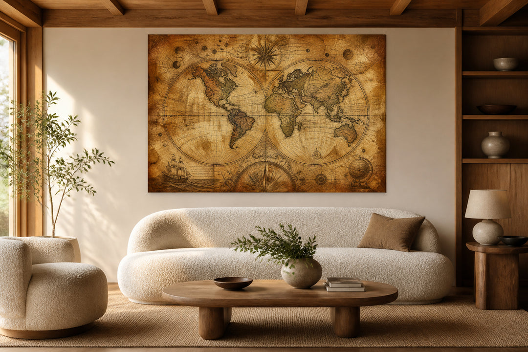 Old World map – interior view 1