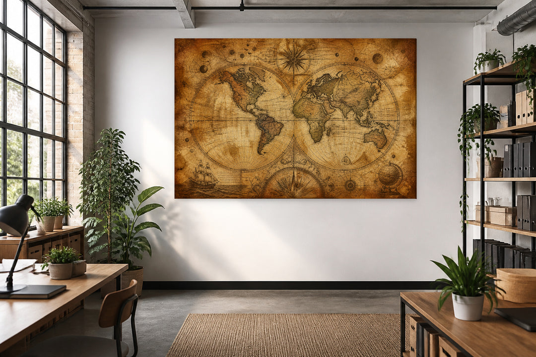 Old World map – interior view 3