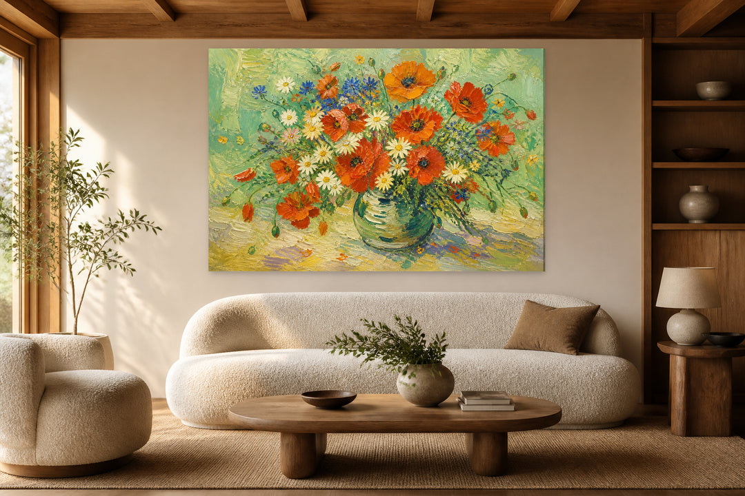 Vase with daisies and poppies - Van Gogh – interior view 1