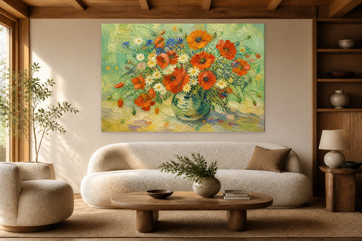 Vase with daisies and poppies - Van Gogh – interior view 1