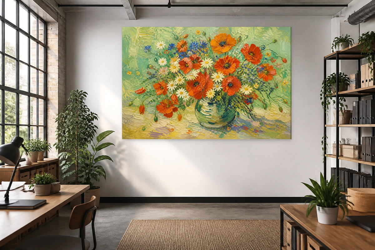 Vase with daisies and poppies - Van Gogh