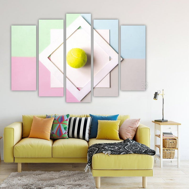Tennis Ball in a White Frame