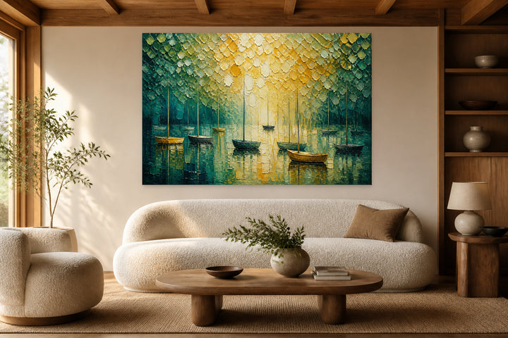 Ocher green boats — Edition 8 – interior view 1