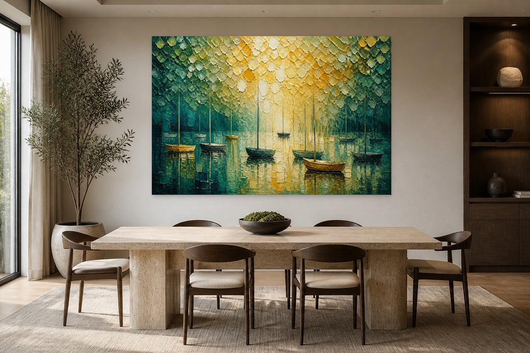 Ocher green boats — Edition 8 – interior view 2