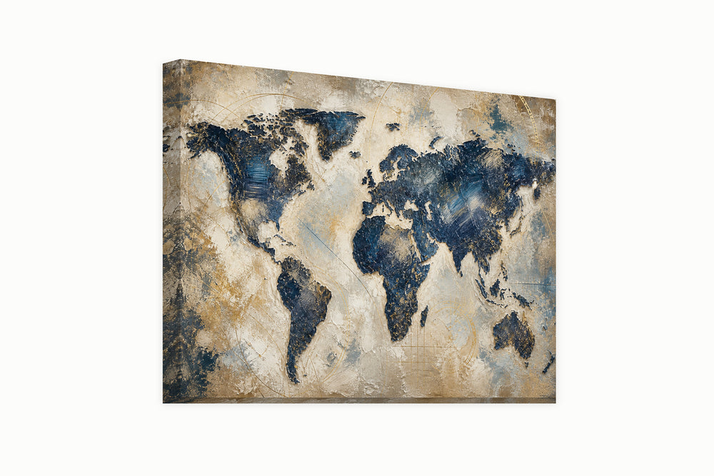 Blue World map – front view