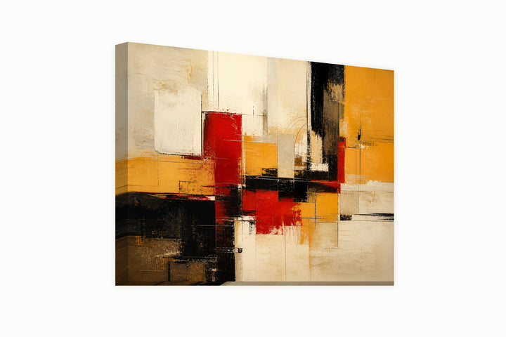 Astract red, orange, white and black art – front view