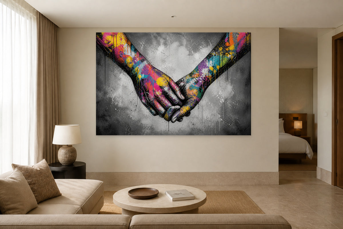 Hand in hand - Banksy graffiti
