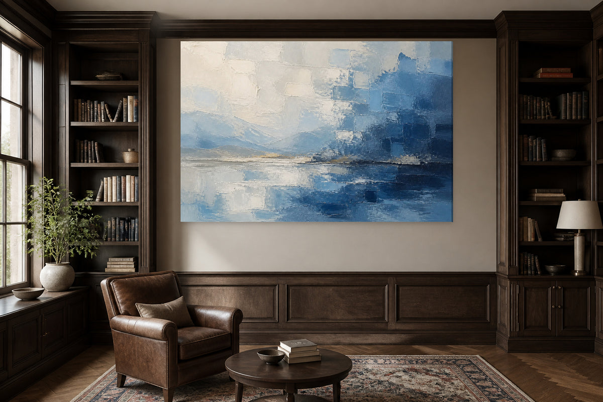 Abstrakte Landschaft Wabi Sabi Blu