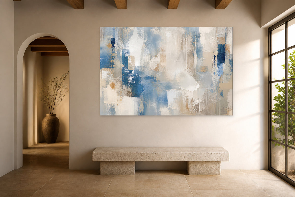Abstraktes blaues 3er-Set