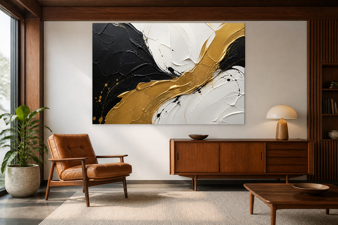 White, black and modern gold – interior view 2