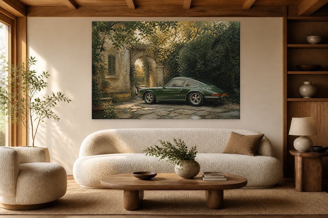 Porsche Green Vintage – interior view 1