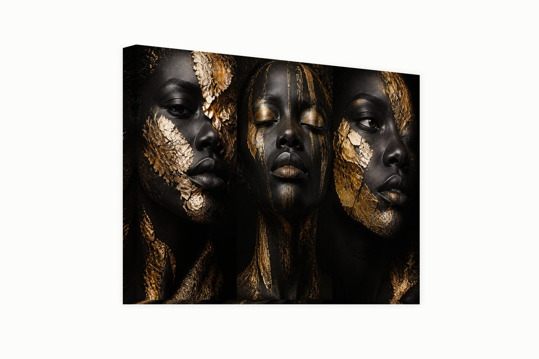 Gold portrait - 3 pieces set – front view