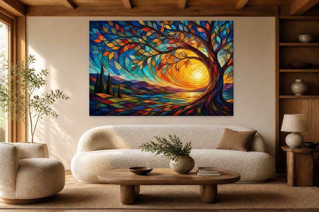 Colorful mosaic style tree – interior view 1