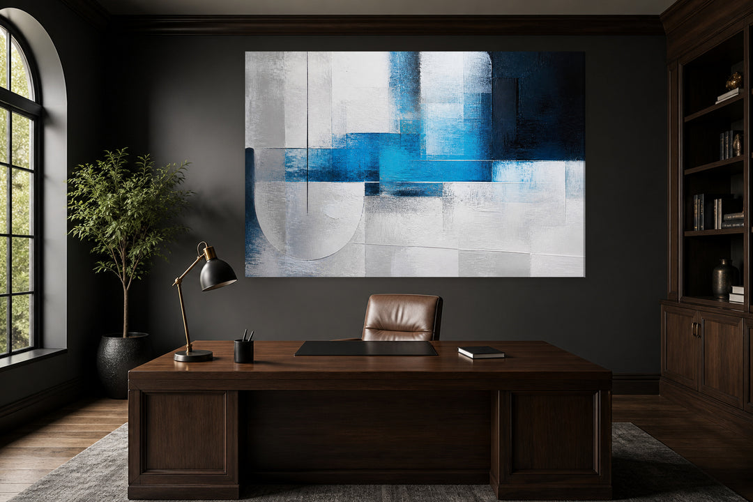 Blue and modern white – interior view 1