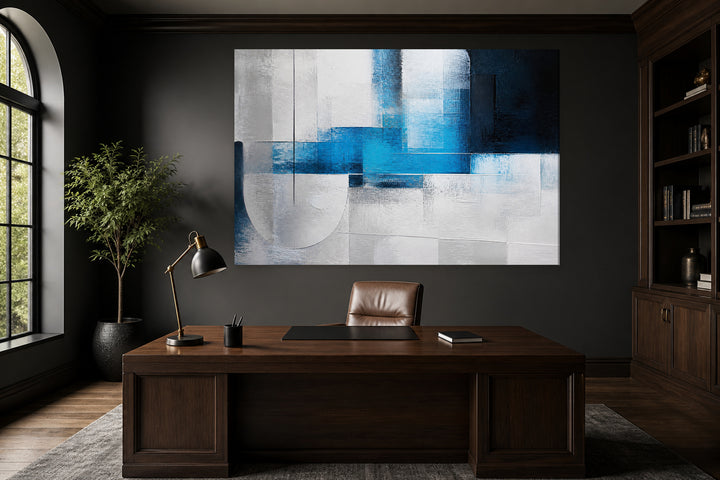 Blue and modern white – interior view 1