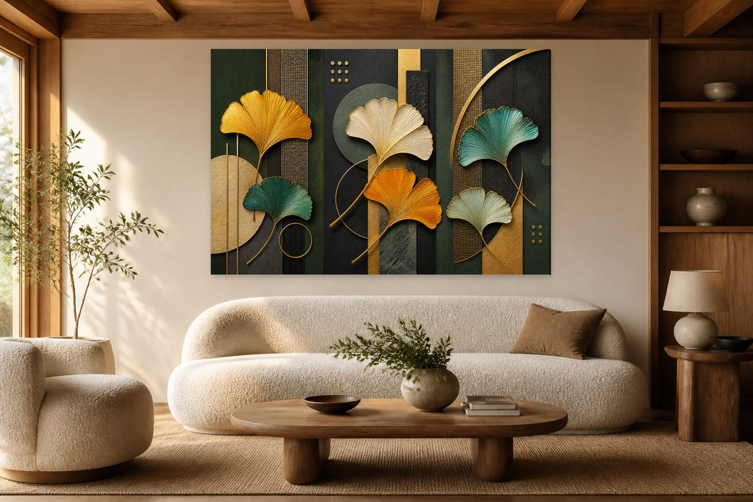 Modern ginkgo - 3 pieces set – interior view 1