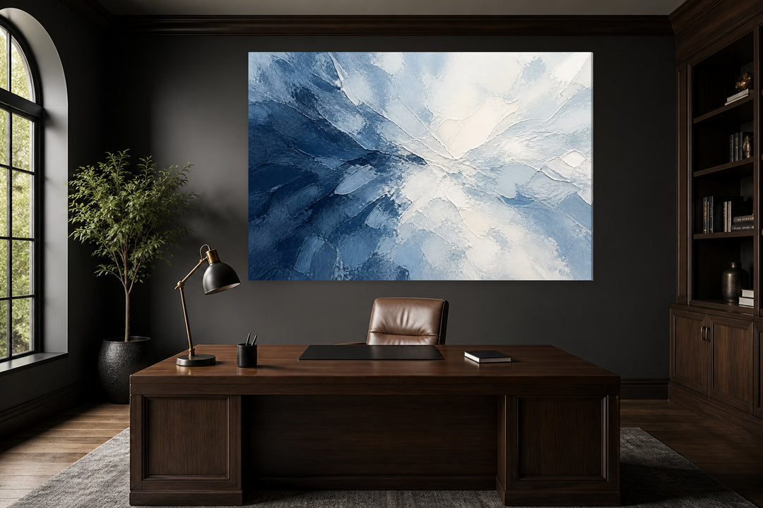 Abstract wabi sabi blue – interior view 1