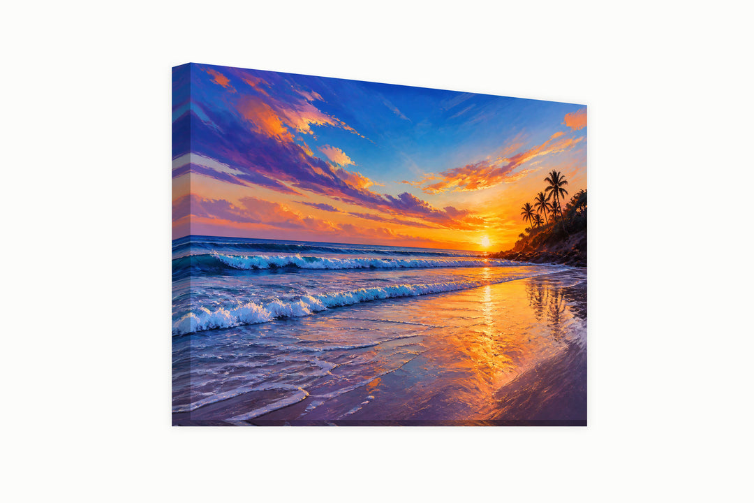 Beach at sunset – front view