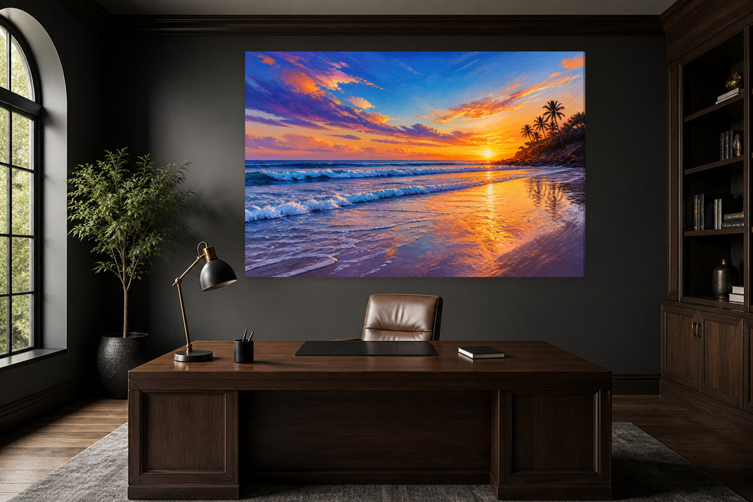 Beach at sunset – interior view 1