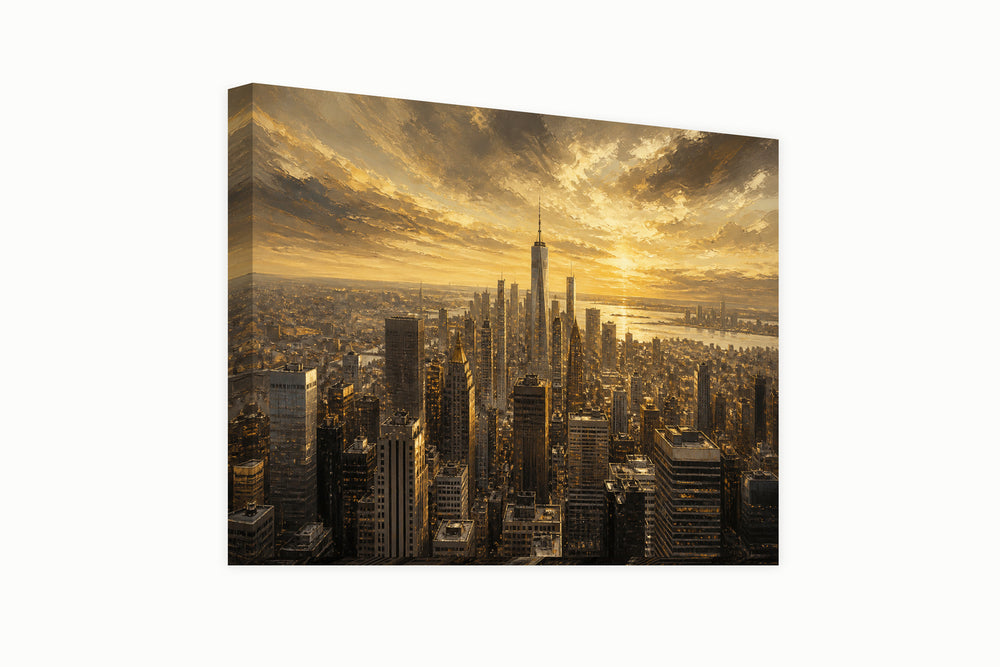 New York skyline of the evening – front view