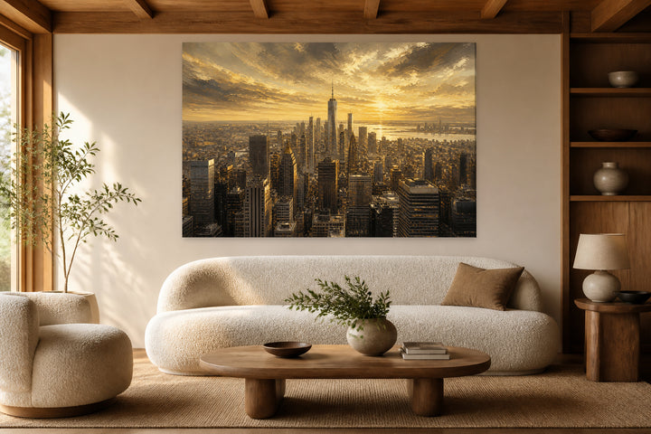 New York skyline of the evening – interior view 1